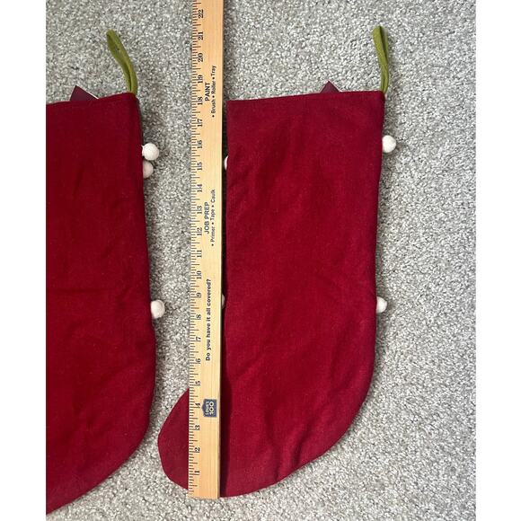 Lot of 2 VTG ITR Stockings Large Felt Santa Snowman Christmas Holiday Reindeer - Picture 4 of 11